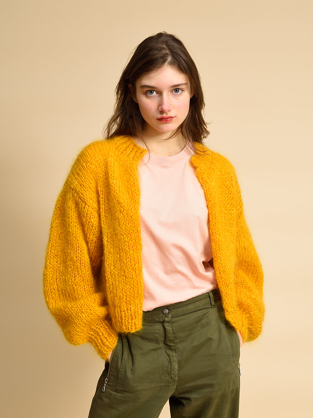 MOHAIR BOMBER CARDIGAN