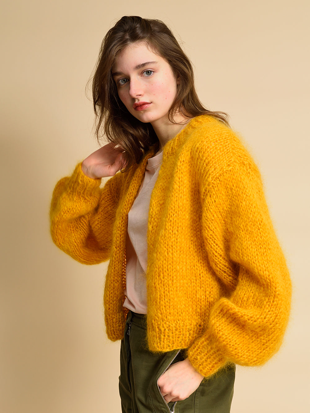 MOHAIR BOMBER CARDIGAN
