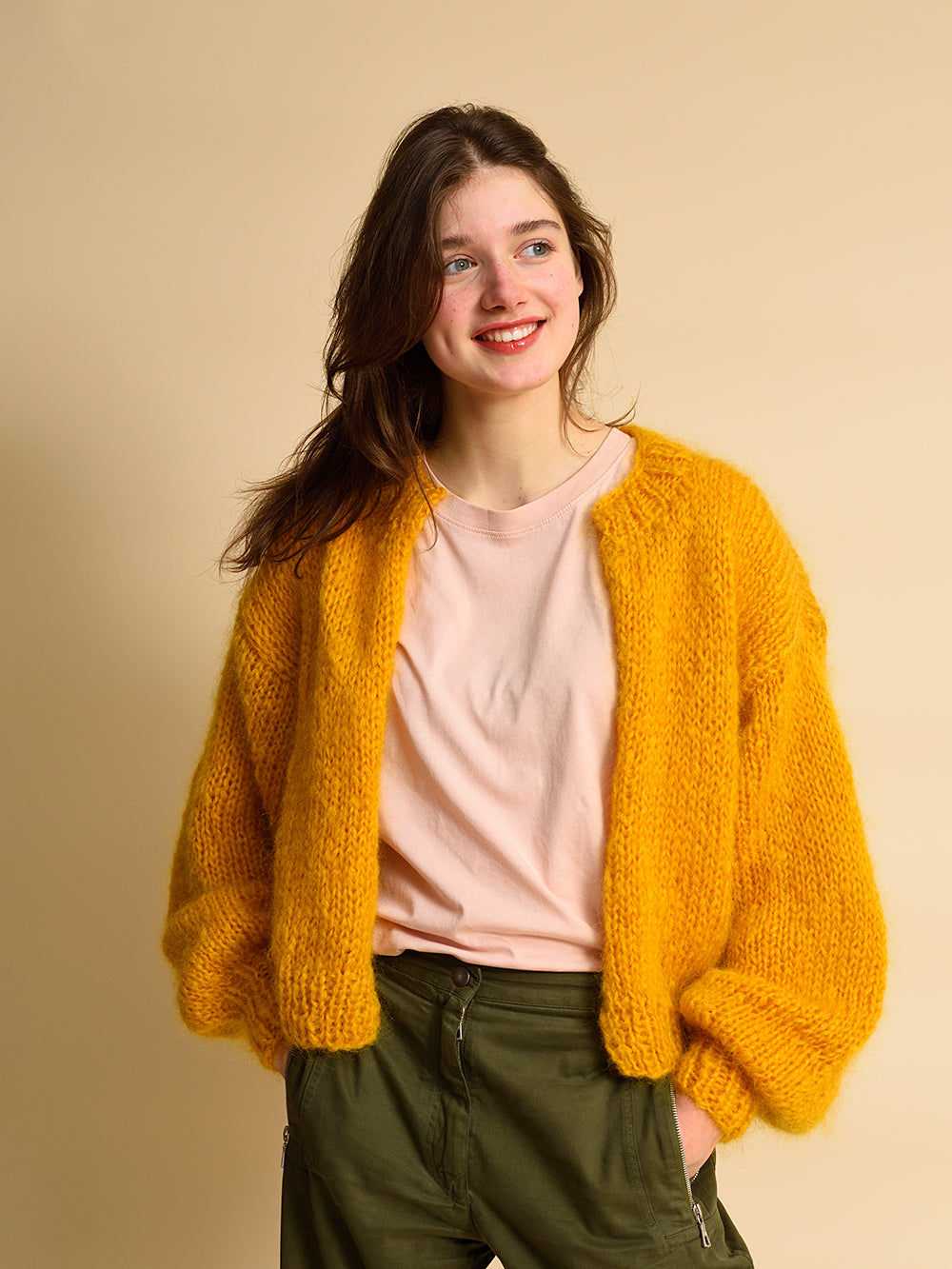 MOHAIR BOMBER CARDIGAN