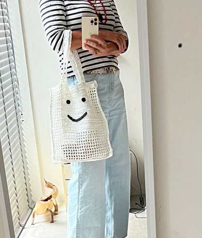 DIY-KIT CROCHET SMILEY TOTE BAG