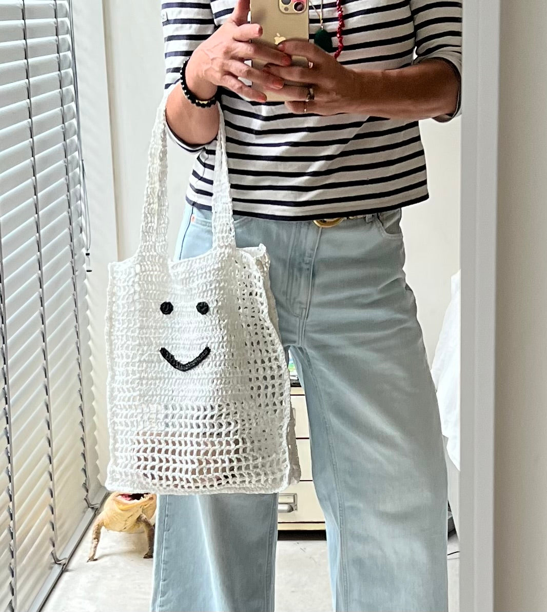 DIY-KIT CROCHET SMILEY TOTE BAG