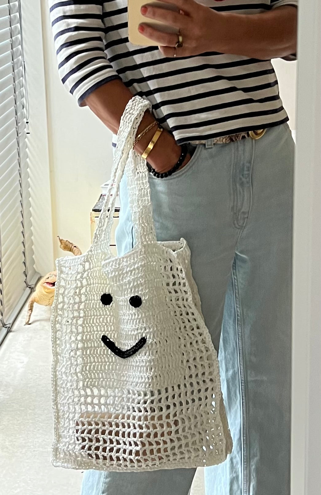 DIY-KIT CROCHET SMILEY TOTE BAG