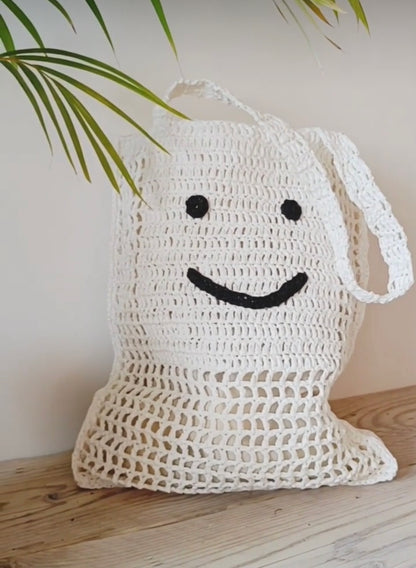 DIY-KIT CROCHET SMILEY TOTE BAG