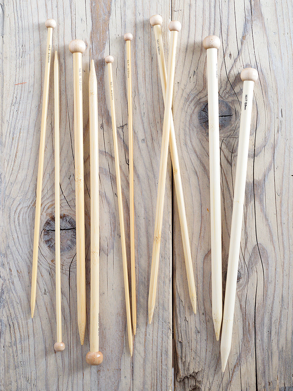 BAMBOO KNITTING NEEDLES MULTIPLE SIZES